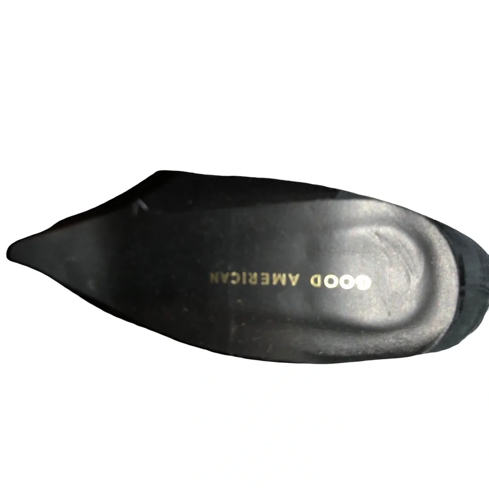 good american patent leather black  heeled boots NWOB